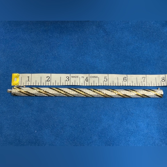 Vintage 925 Sterling Silver two tone Omega Milor bangle bracelet - Picture 6 of 6